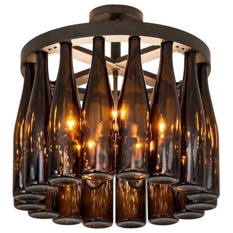 19 Wide Tuscan Vineyard 16 Wine Bottle Chandelier