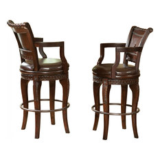 Steve Silver Company - Antoinette Swivel Bar Chairs, Set of 2, Natural - Bar Stools and Counter Stools