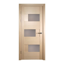 Dominika Bleached Oak Modern Interior Door With Frosted Glass - Interior Doors