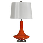StyleCraft Home Collection - Retro Orange Glass Table Lamp With Steel Base - Accent your decor with this lovely Table Lamp.