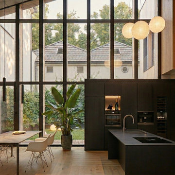 "The Natura Noir" Japandi Kitchen in Warm Contemporary #interiordesign
