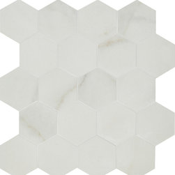Marvel Calacatta Apuano Matte Small Hex 2-5/8 - Wall And Floor Tile