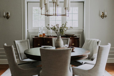 Design ideas for a transitional dining room in Cleveland.