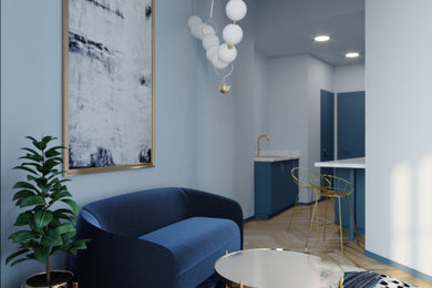 Small trendy living room photo in Montpellier