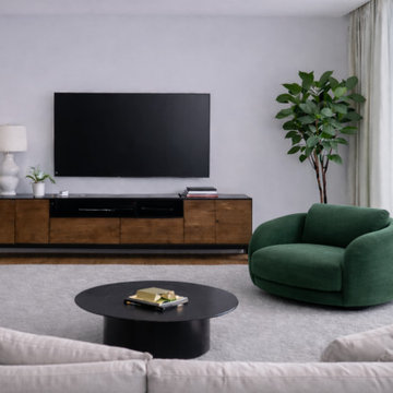 Projekt 2.01   Wohnzimmer in einer modernen Stadtwohnung für ein  junges Paar