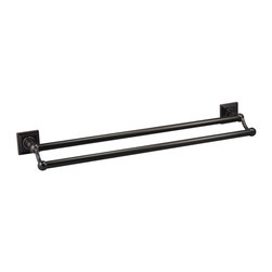 Designers Impressions - Aurora Design Bathroom Collection, Double Towel Bar - Towel Bars