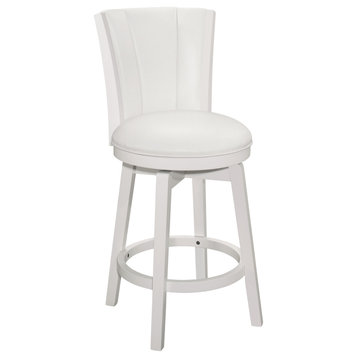 Hillsdale Gianna Wood Swivel Stool With Upholstered Back, Counter Height