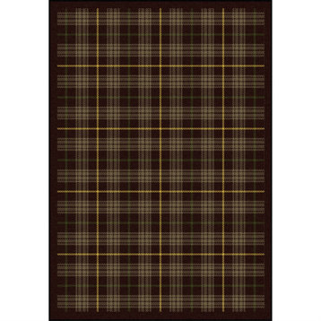 Bit O' Scotch 5'4" x 7'8" area rug in color Bark Brown