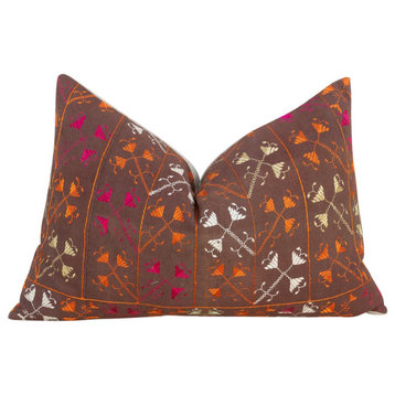 Pakhi Antique Indian Folk Lumbar Pillow