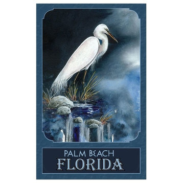 Dave Bartholet Palm Beach Florida Snowy Egret Art Print, 24"x36"