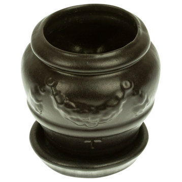 Novica Handmade Vintage Black Ceramic Flower Pot