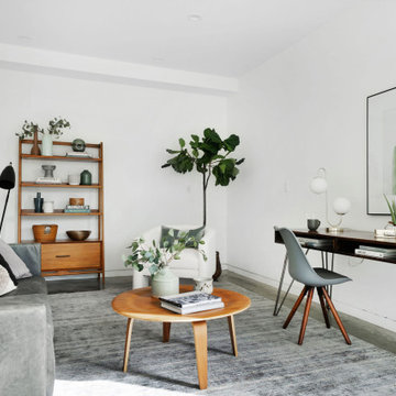 Mid Century Modern Furniture in ADU Home Office