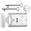 Rim Locks Victorian Chrome Plated Steel Door Lock Hardware