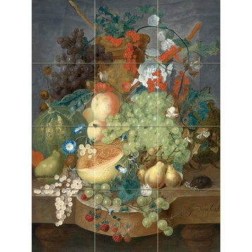 Tile Mural Fruit Still Life With A Mouse, Glossy
