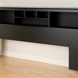 Prepac King Bookcase Headboard in Black - Headboards