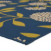 Noble House Dvorah 130x94" Indoor Fabric Floral Area Rug in Blue and Green