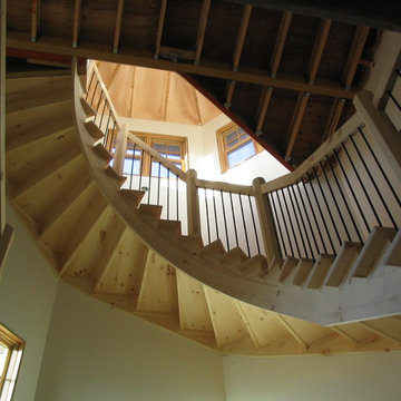 Knotty Pine Custom Staircase