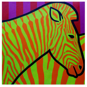 John Nolan 'Cadmium Zebra' Canvas Art, 24"x24"
