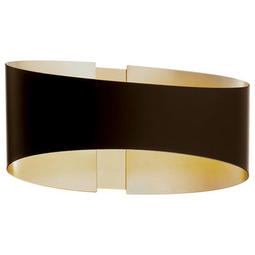Modern Forms WS-20210 Swerve 5" Tall LED Wall Sconce - Bronze / Brushed Brass