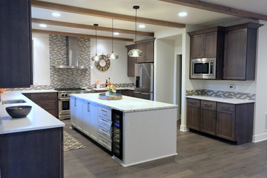 Example of a transitional kitchen design in Seattle