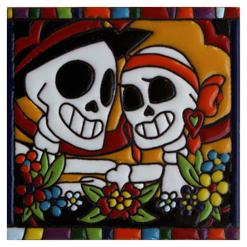 6"x6" Forever Yours Day of the Dead Clay Tile