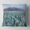 Frozen Hemp Field in Autumn Morning Landscape Printed Throw Pillow, 16"x16"