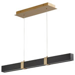 Oxygen Lighting - Decca 36" Linear Pendant, Aged Brass With Black Oak - Stylish and bold. Make an illuminating statement with this fixture. An ideal lighting fixture for your home.