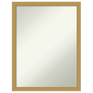 Grace Brushed Gold Narrow Non-Beveled Bathroom Wall Mirror - 20 x 26 in.