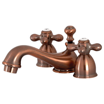 Kingston Brass KS395AXAC Widespread Bathroom Faucet, Antique Copper