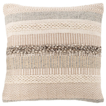 Lorens Pillow, Camel/Cream, 20"x20", Polyester Insert