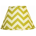 AHS Lighting - Village Chevron Lampshade, Off White and Chartreuse, 12", Drum With Washer - Illuminate your living space in style! This charming hardback lampshade features an off white and chartreuse chevron design for a fun pop of color and contemporary style. Place it on the lamp base of your choice to complete a new look or to give an old lamp new life. Crafted with quality in the USA.