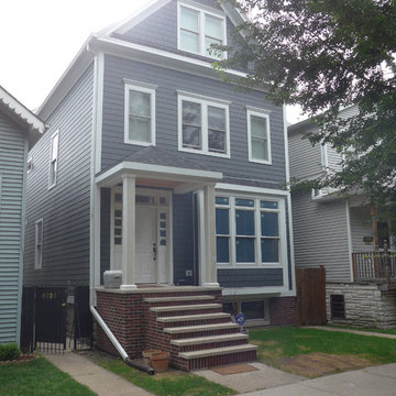 Victorian House Remodel, Chicago, IL Gray Exterior