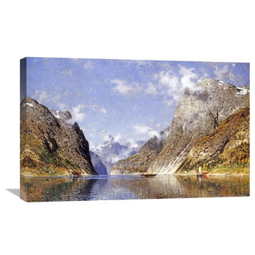 "A Norwegian Fjord" Stretched Canvas Giclee by Adelsteen Normann, 30"x19"