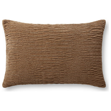 Loloi Pillow, Brown, 16''x26'', Cover With Down