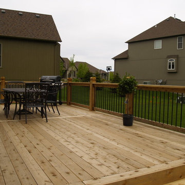 Sharp - Cedar deck and stamped concrete patio in KC.