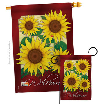 Welcome Sunflowers Spring Floral Flags Set