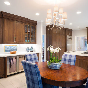 Beaded Face Frame Walnut Kitchen
