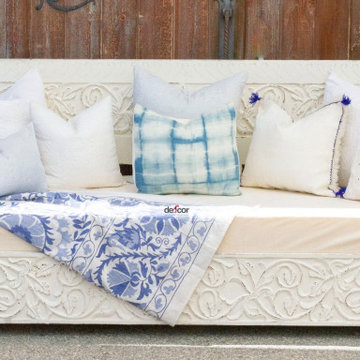 Stunning White Floral Carved Daybed