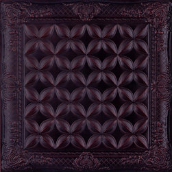 DCT LRT05 Faux Leather Ceiling Tile - Dark Cherry - Ceiling Tile