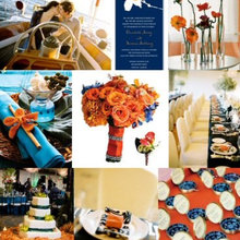 Wedding - navy and orange