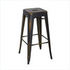 Office Star Bristow 30" Antique Metal Barstool in Antique Copper - Set of 2