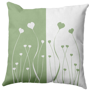 Growing Love Decorative Throw Pillow, Fresh Green, 18"x18"