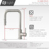 Single Handle Pull-Down Dual Mode Kitchen Faucet in Stainless Steel Brushed