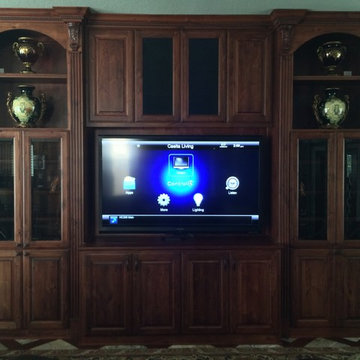 Control4 Navigator on a Living Room 70" TV
