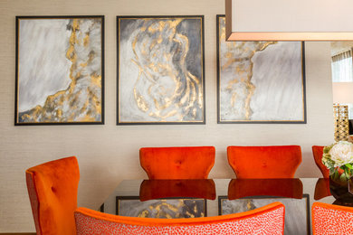 Inspiration for a contemporary dining room remodel in London