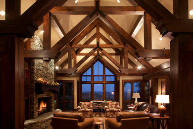 Inspiration for a timeless living room remodel in Other