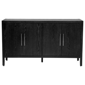 Storage Cabinet Sideboard Wooden Cabinet, Black