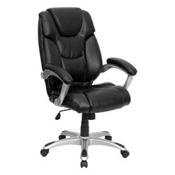 Flash Furniture High Back Black Leather Executive Swivel Office Chair - SKU: GO- - Office Chairs