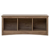 Prepac 3 Cubby Storage Bench in Drifted Gray