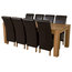 Kuba Chunky Oak Dining Table With 8 Montana Chairs, 220 cm, Brown Leather